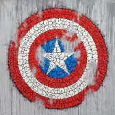 CapitaineAmerique:2012: AcrylicAndSprayPaintOnCanvas:145x145cm